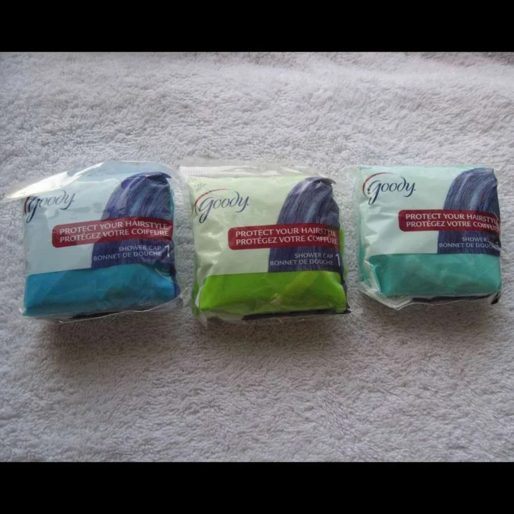 Goody Shower Cap Cover Head Protect Hair Style Plastic Bonnet 2009 Blue Green